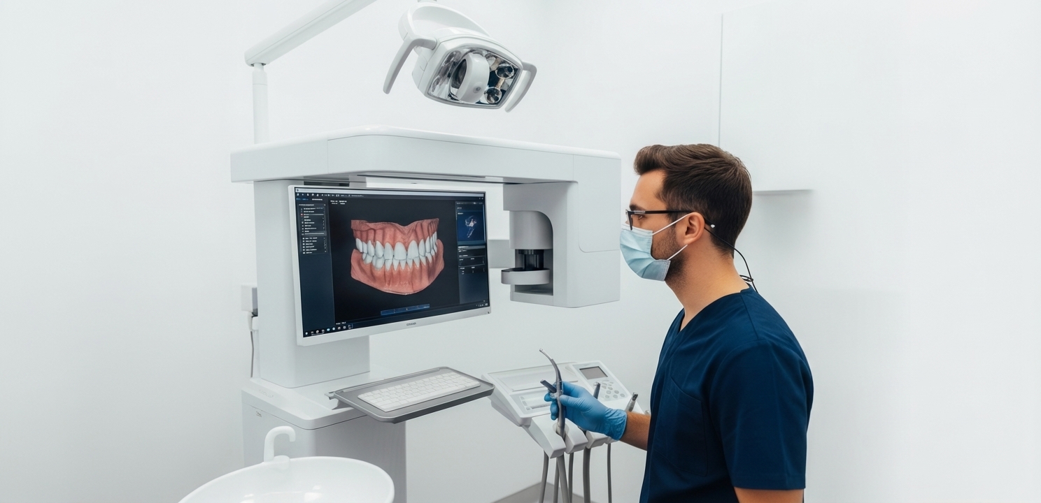 Nieuw Gebit in Turkije wordt gerealiseerd met de nieuwste digitale 3D-scantechnologie.