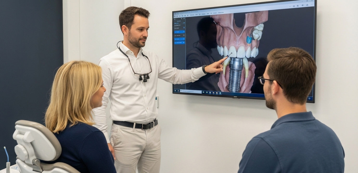 Planning van Tandimplantaat met Moderne 3D-technologie Tandimplantaten in België beginnen met een grondige consultatie en een gedetailleerde 3D-planning.